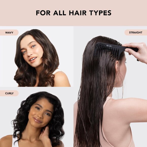 Wide Tooth Comb Detangler Curly Thick Hair Shower Tangle Tamer - Picture 5 of 8